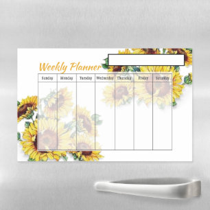 Sunflowers Weekly planner  Magnetic Dry Erase Sheet