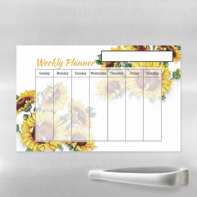 Sunflowers Weekly planner  Magnetic Dry Erase Sheet (In Situ)