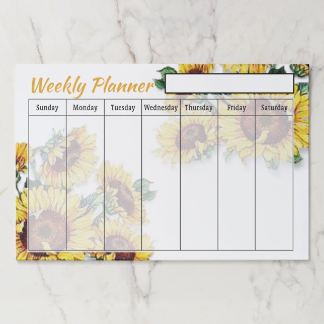 Sunflowers Weekly planner sheets Paper Pad (Front)