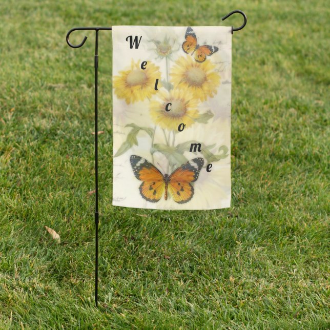 Sunflowers  Welcome Garden Flag (In SItu)