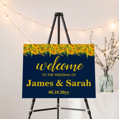 Sunflowers Welcome to our Wedding Foam Board Sign