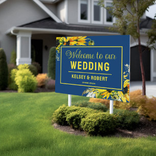 Sunflowers Welcome Wedding Yard Sign
