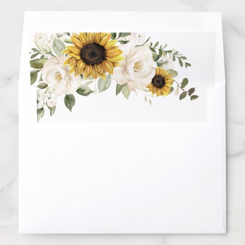 Sunflowers White Flowers Greenery Rustic Wedding Envelope Liner