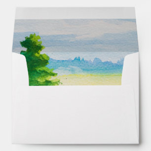 Sunflowers Wild Meadow Rustic Summer Wedding Envelope