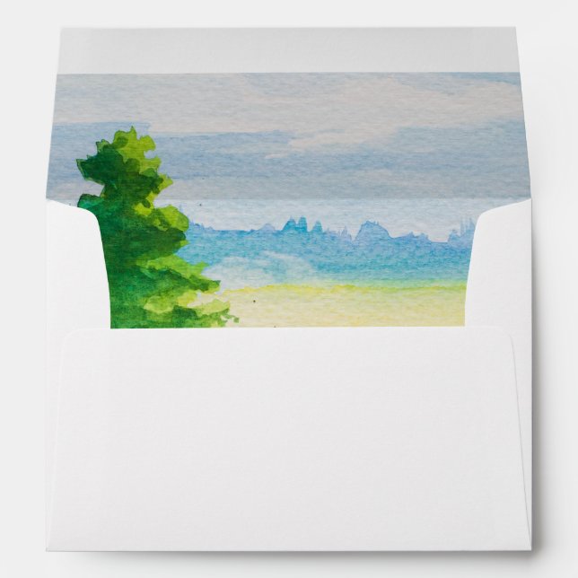 Sunflowers | Wild Meadow Rustic Summer Wedding Envelope (Back (Bottom))