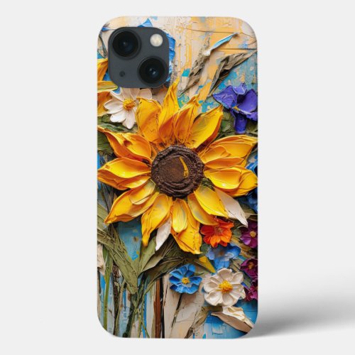 Sunflowers Wildflowers Flower Mixed Media Design iPhone 13 Case