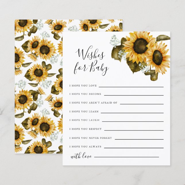 Sunflowers Wishes for Baby Card (Front/Back)