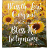 Sunflowers with Bless the Lord Bible Verse Shower Curtain | Zazzle