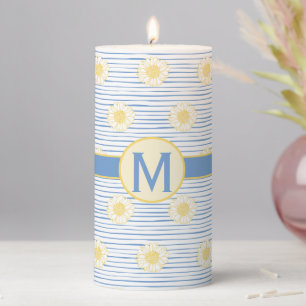 Sunflowers with Monogram Pillar Candle