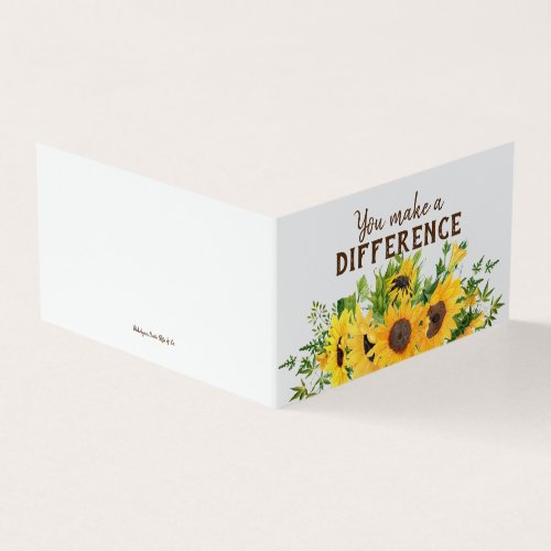 Sunflowers with You Make a Difference Quote 