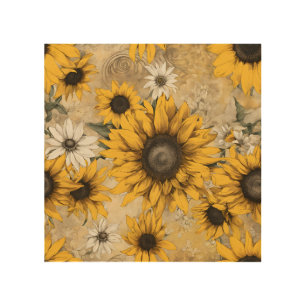 Sunflowers Wood Wall Art