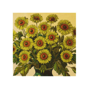 Sunflowers Wood Wall Art