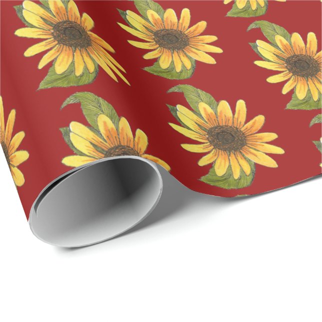 Sunflowers Wrapping Paper (Roll Corner)