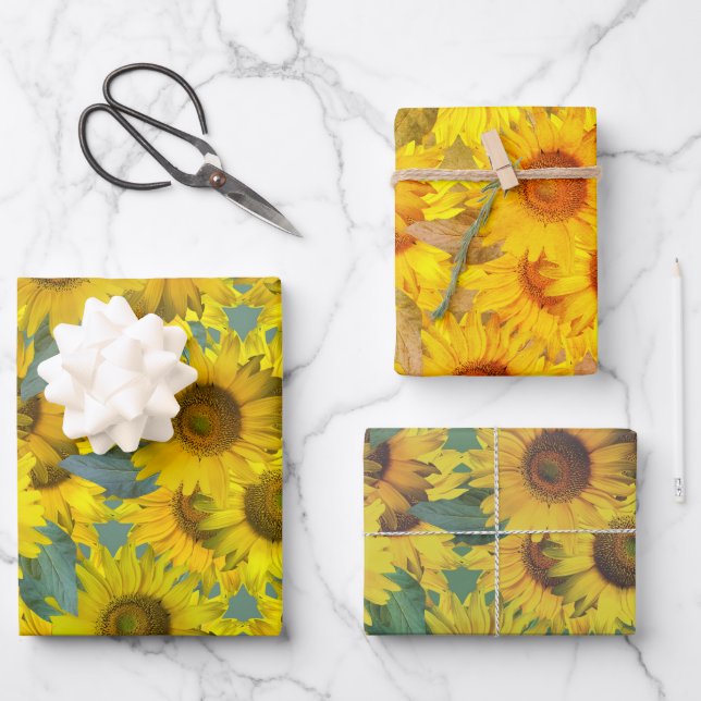Sunflowers ! wrapping paper sheets (Front)