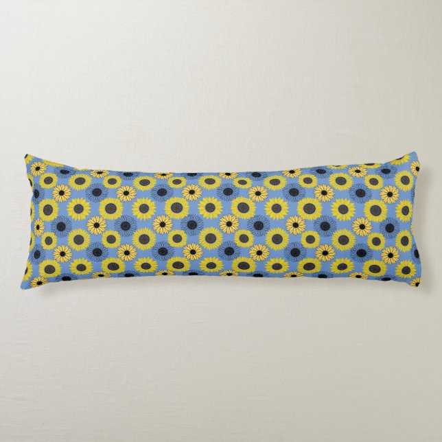 Sunflowers wx4 White BG Body Pillow (Front)
