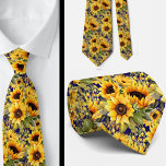 Sunflowers Yellow and Navy Blue Floral Neck Tie<br><div class="desc">Moshiach Now! Elevate your formal wear with this exquisite watercolor sunflower pattern navy blue floral faux silk neck tie. The intricate design and luxurious material make it the perfect accessory for any special occasion. Stand out from the crowd and add a touch of elegance to your outfit with this stunning...</div>