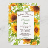 Sunflowers Yellow Floral Bridal Shower Invitation (Front/Back)