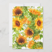Sunflowers Yellow Floral Bridal Shower Invitation (Back)
