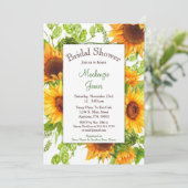 Sunflowers Yellow Floral Bridal Shower Invitation (Standing Front)