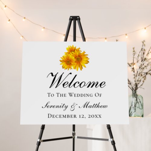 Sunflowers Yellow Floral Wedding Welcome Sign