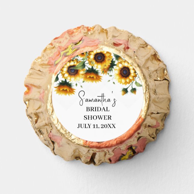 Sunflowers Yellow Flowers Rustic Bridal Shower Reese's Peanut Butter Cups (Front)