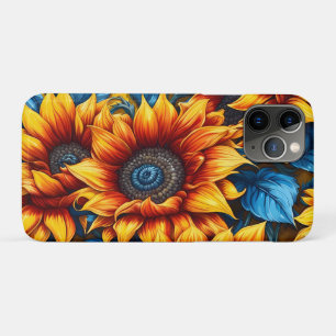 Sunflowers yellow red and Blue iPhone 11 Pro Case