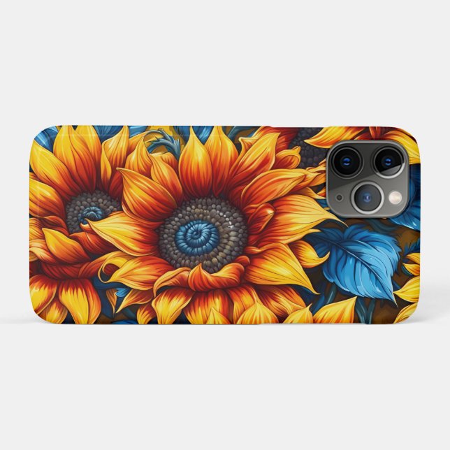 Sunflowers yellow red and Blue Case-Mate iPhone Case (Back (Horizontal))