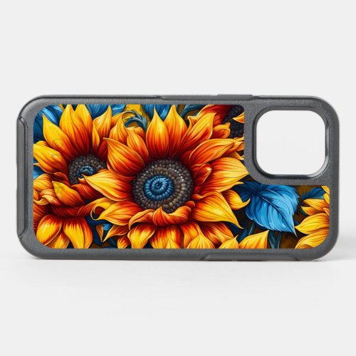 Sunflowers yellow red and Blue OtterBox Symmetry iPhone 12 Pro Case