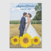 sunflowers -your wedding photo  magnetic card (Front)