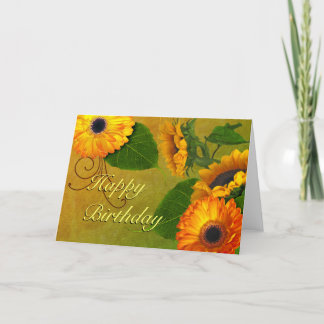 Sunflowers & Zinnias Birthday Card