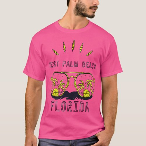 Sunglass Florida West Palm Beach Palm trees Beach  T_Shirt