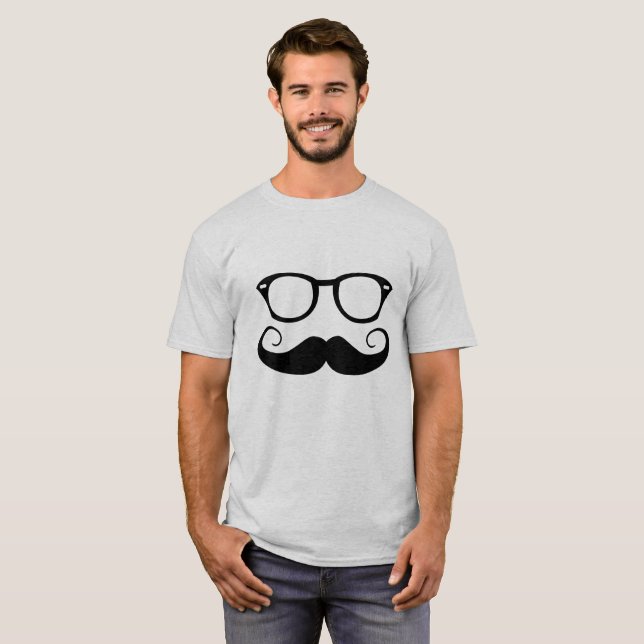 Sunglasses And Mustache T-Shirt (Front Full)