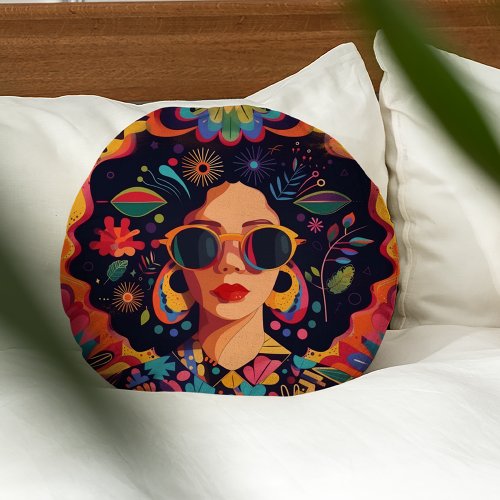 Sunglasses and Sass Round Pillow