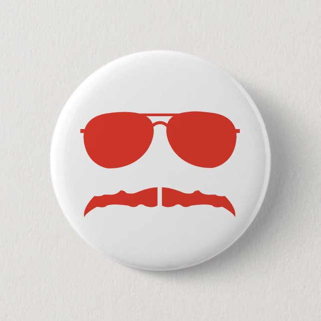 sunglasses and 'stache button (Front)