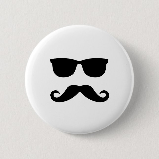 sunglasses and 'stache button (Front)
