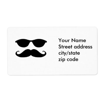 Sunglasses And Stache Label by Hipster_Farms at Zazzle