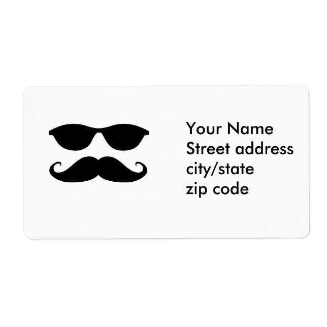 Sunglasses and Stache Label (Front)