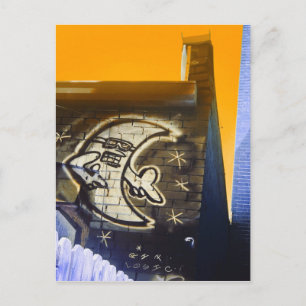 sunglasses at night moon postcard