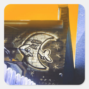 sunglasses at night moon square sticker