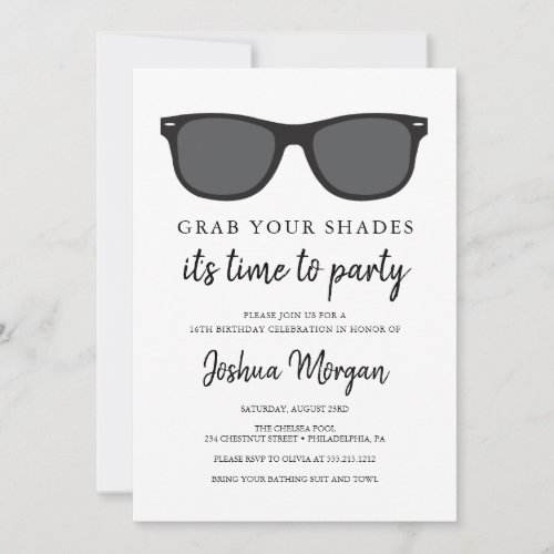 Sunglasses Birthday Party Invitation