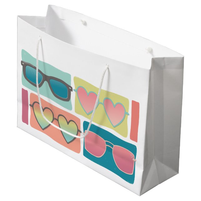 Sunglasses Blocks Large Gift Bag (Front Angled)