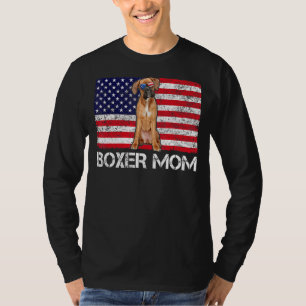 Sunglasses Boxer Mom Flag American Usa Dog T-Shirt