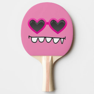 sunglasses cartoon pink face ping pong paddle