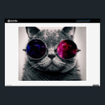 sunglasses cat laptop skin<br><div class="desc">funny cats , funny animals, cute kittens , cute cats , cat animals play puppies , space youth nebula young , mammals kitty fun adorable , pedigree meow grey sunglasses , glasses cute pet kittens , pet space</div>