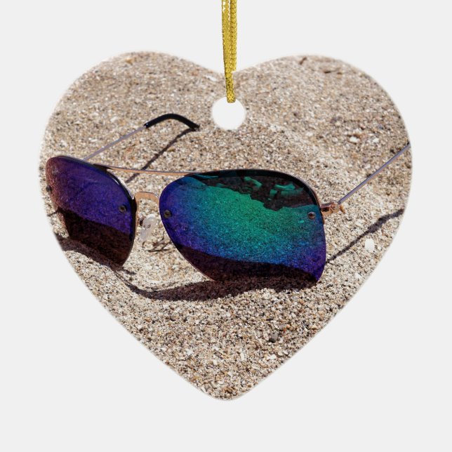 Sunglasses Ceramic Ornament (Front)
