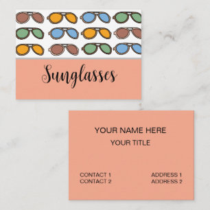 Sunglasses Colorful Summer Sunglasses Business Card