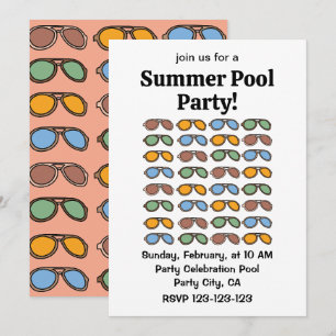 Sunglasses Colorful Summer Sunglasses  Invitation