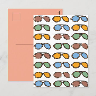 Sunglasses Colorful Summer Sunglasses Postcard