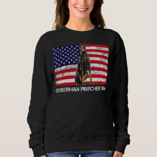 Sunglasses Doberman Pinscher Mom Flag American Usa Sweatshirt