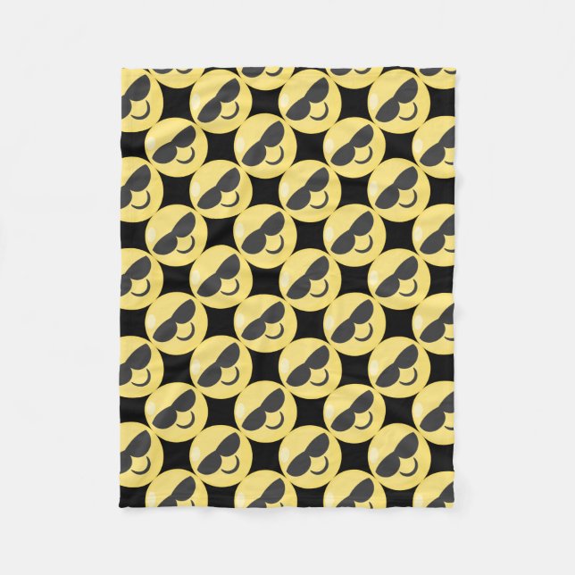 Sunglasses Emoji Fleece Blanket (Front)